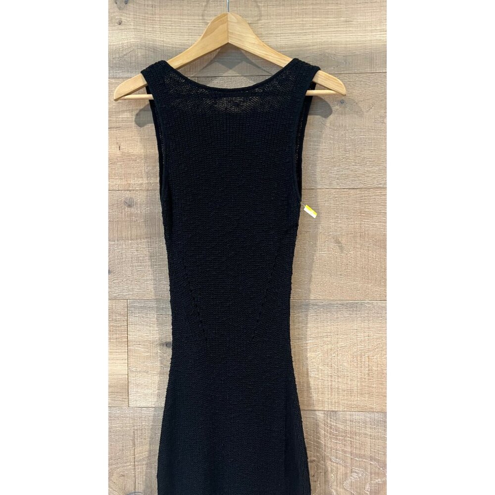 Rails Rylee Fringe-Trim Black Knit Midi Dress Siz… - image 6